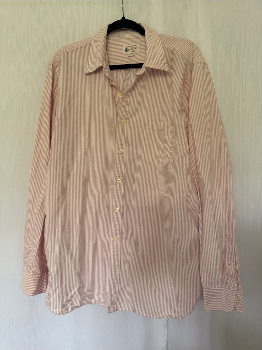 J. Crew Men's Pale Pink Thin Stripe Button-Down Shirt
